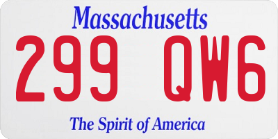 MA license plate 299QW6