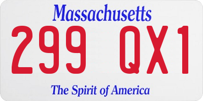 MA license plate 299QX1
