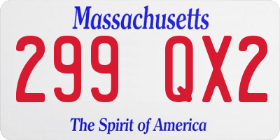 MA license plate 299QX2