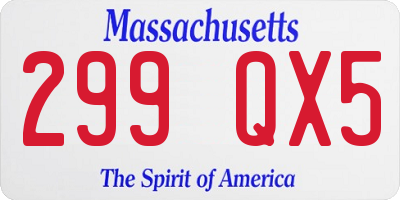 MA license plate 299QX5