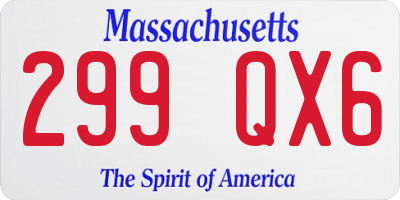MA license plate 299QX6