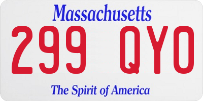 MA license plate 299QY0