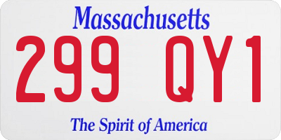 MA license plate 299QY1