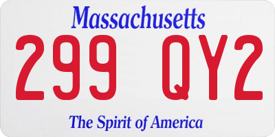 MA license plate 299QY2