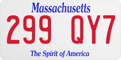 MA license plate 299QY7