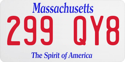 MA license plate 299QY8