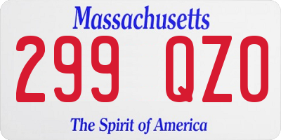 MA license plate 299QZ0