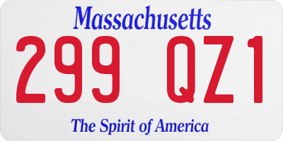 MA license plate 299QZ1