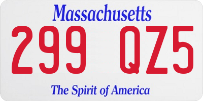 MA license plate 299QZ5