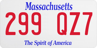 MA license plate 299QZ7