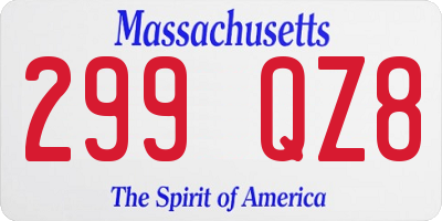 MA license plate 299QZ8