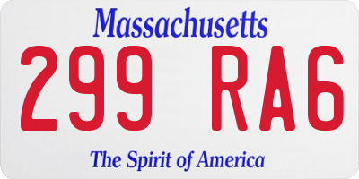 MA license plate 299RA6