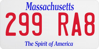 MA license plate 299RA8