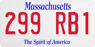 MA license plate 299RB1