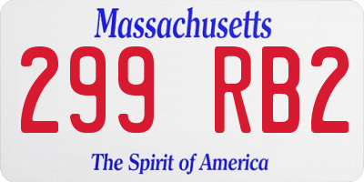 MA license plate 299RB2