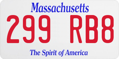 MA license plate 299RB8