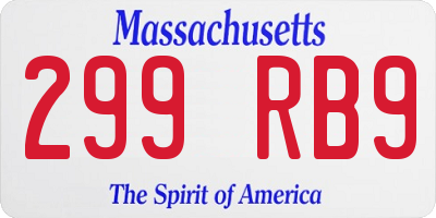 MA license plate 299RB9