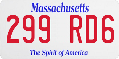 MA license plate 299RD6
