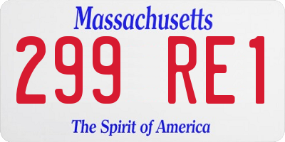 MA license plate 299RE1