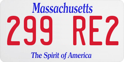 MA license plate 299RE2