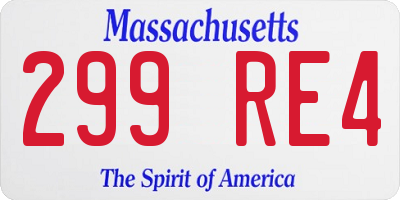 MA license plate 299RE4
