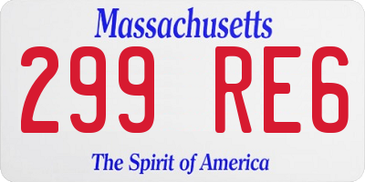 MA license plate 299RE6