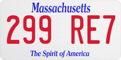 MA license plate 299RE7