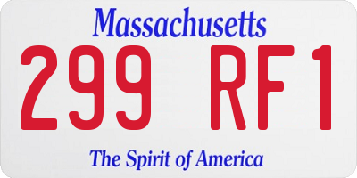 MA license plate 299RF1