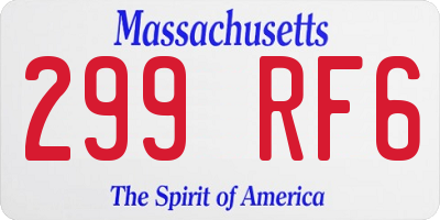 MA license plate 299RF6