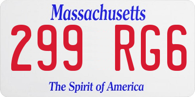 MA license plate 299RG6
