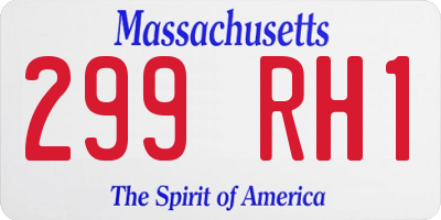 MA license plate 299RH1
