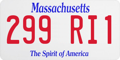 MA license plate 299RI1