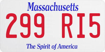 MA license plate 299RI5