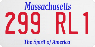 MA license plate 299RL1