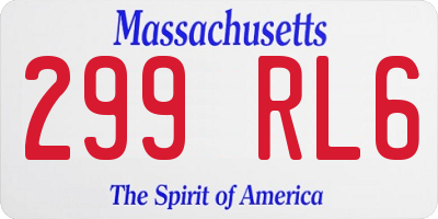 MA license plate 299RL6
