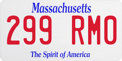 MA license plate 299RM0
