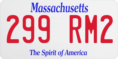 MA license plate 299RM2