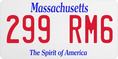 MA license plate 299RM6