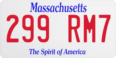 MA license plate 299RM7