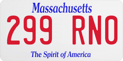 MA license plate 299RN0