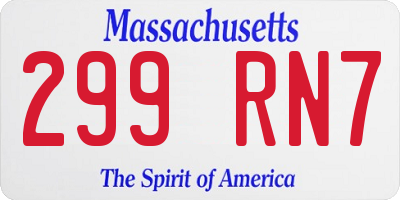 MA license plate 299RN7