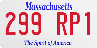 MA license plate 299RP1
