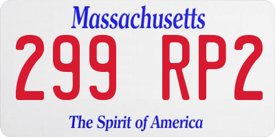 MA license plate 299RP2