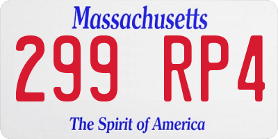 MA license plate 299RP4