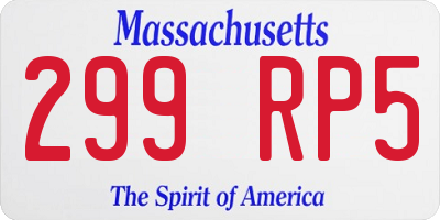 MA license plate 299RP5