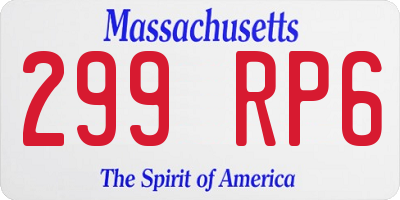 MA license plate 299RP6