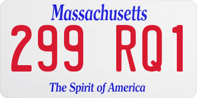MA license plate 299RQ1