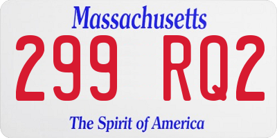 MA license plate 299RQ2