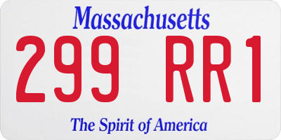 MA license plate 299RR1