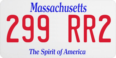 MA license plate 299RR2
